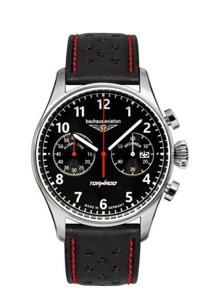Bauhaus Aviation Herrenuhr Quarz Chronograph mit Lederarmband